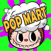 Popmart slot game interface showing vibrant shopping-themed symbols and colorful reels